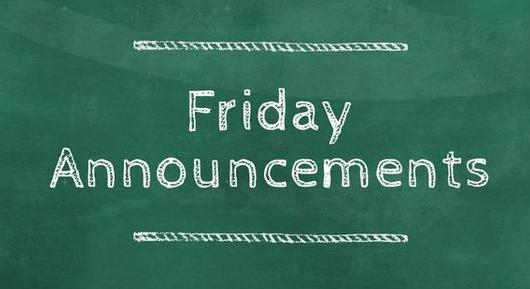 Announcements for Friday, June 23, 2023